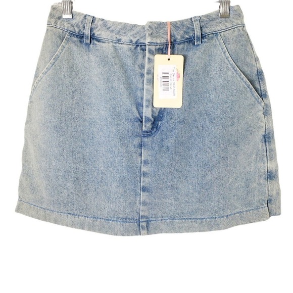 Entro NWT Denim Dash Skort Light Wash Blue Mini Skirt Jean Shorts Women's Small - Picture 2 of 14